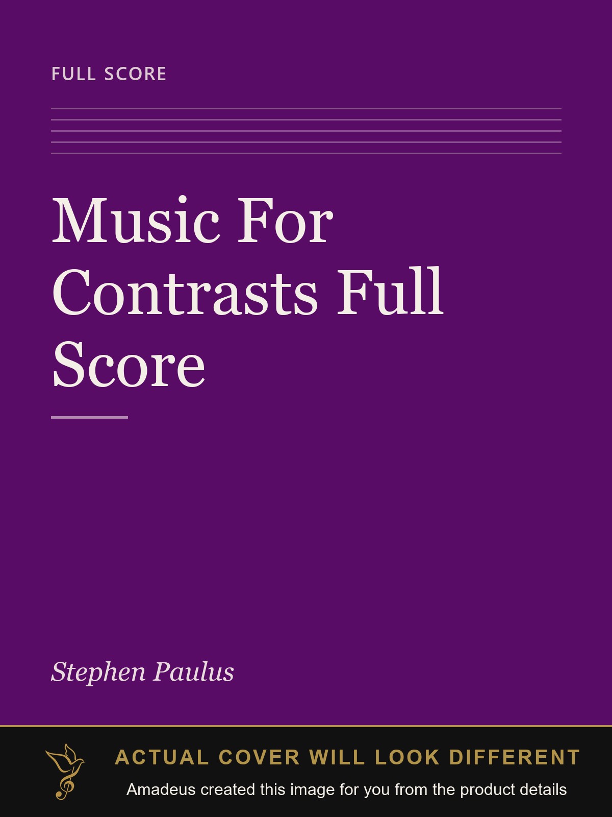 Music For Contrasts Full Score - Amadeus created this image from the product details; the actual cover will look different
