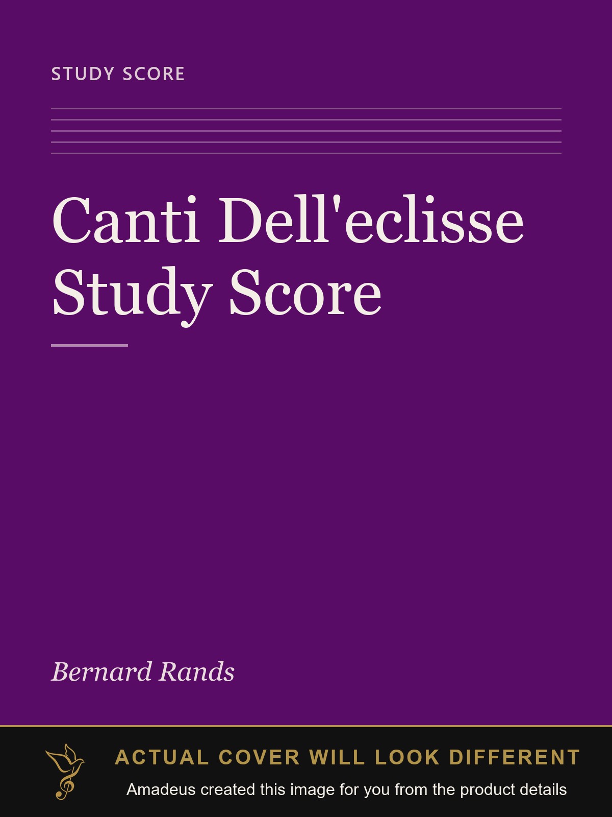 Canti Dell'eclisse Study Score - Amadeus created this image from the product details; the actual cover will look different