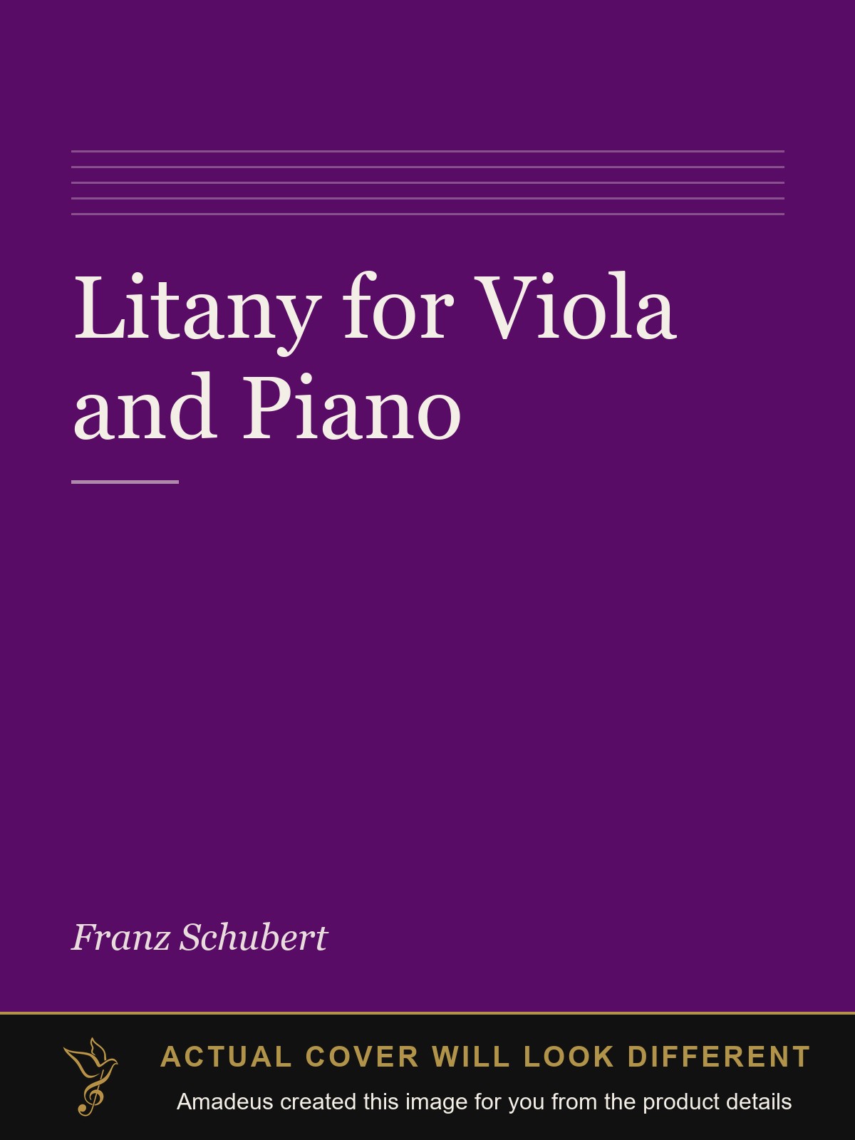 Litany for Viola and Piano - Amadeus created this image from the product details; the actual cover will look different