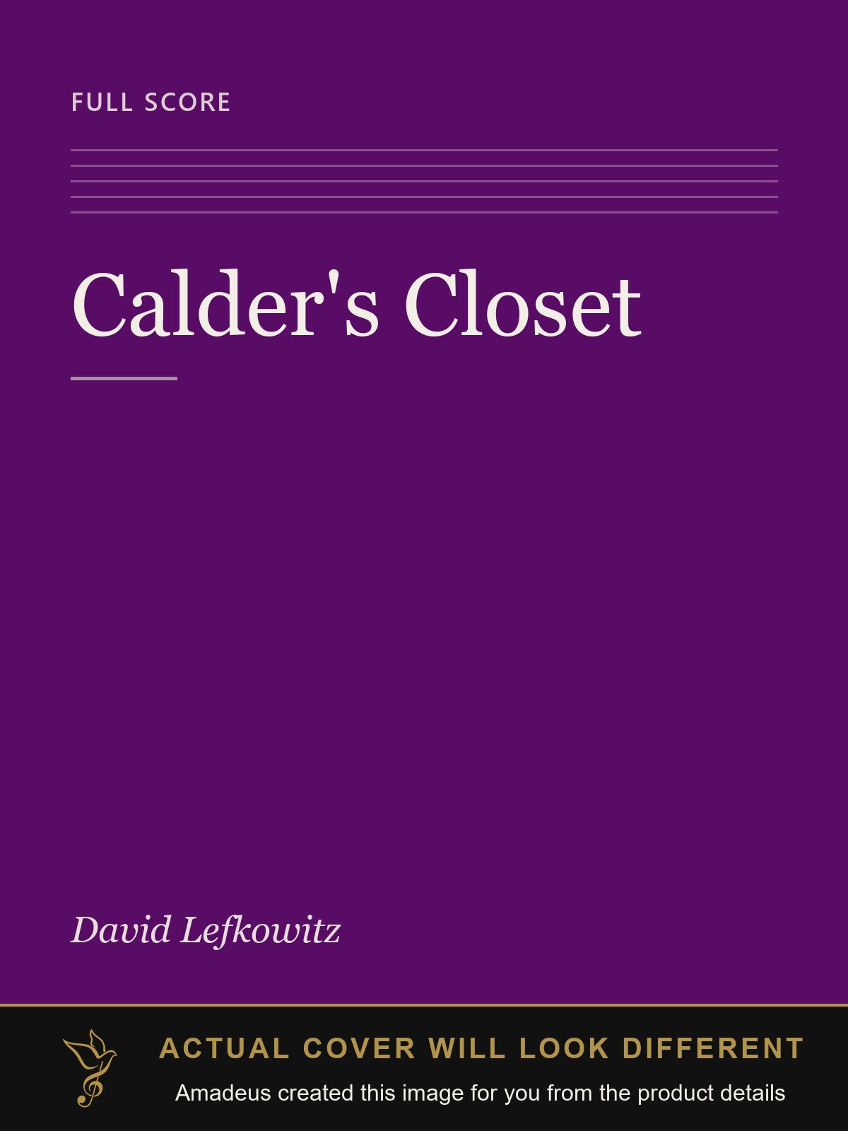 Calder's Closet - Amadeus created this image from the product details; the actual cover will look different