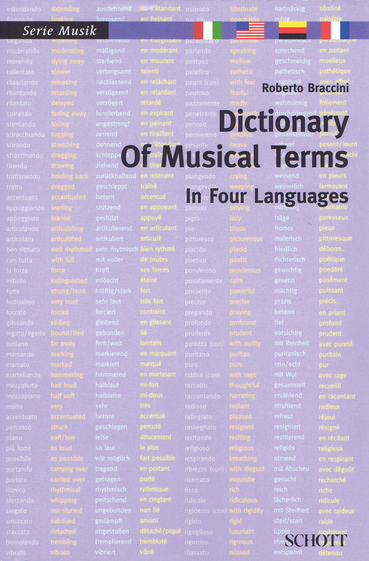 Product Cover for Dictionary of Musical Terms in Four Languages