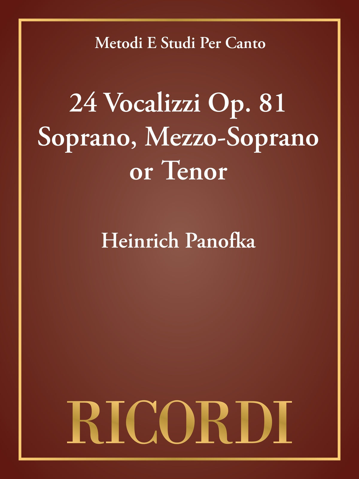 Product Cover for 24 Vocalizzi Op. 81 Soprano, Mezzo-Soprano or Tenor