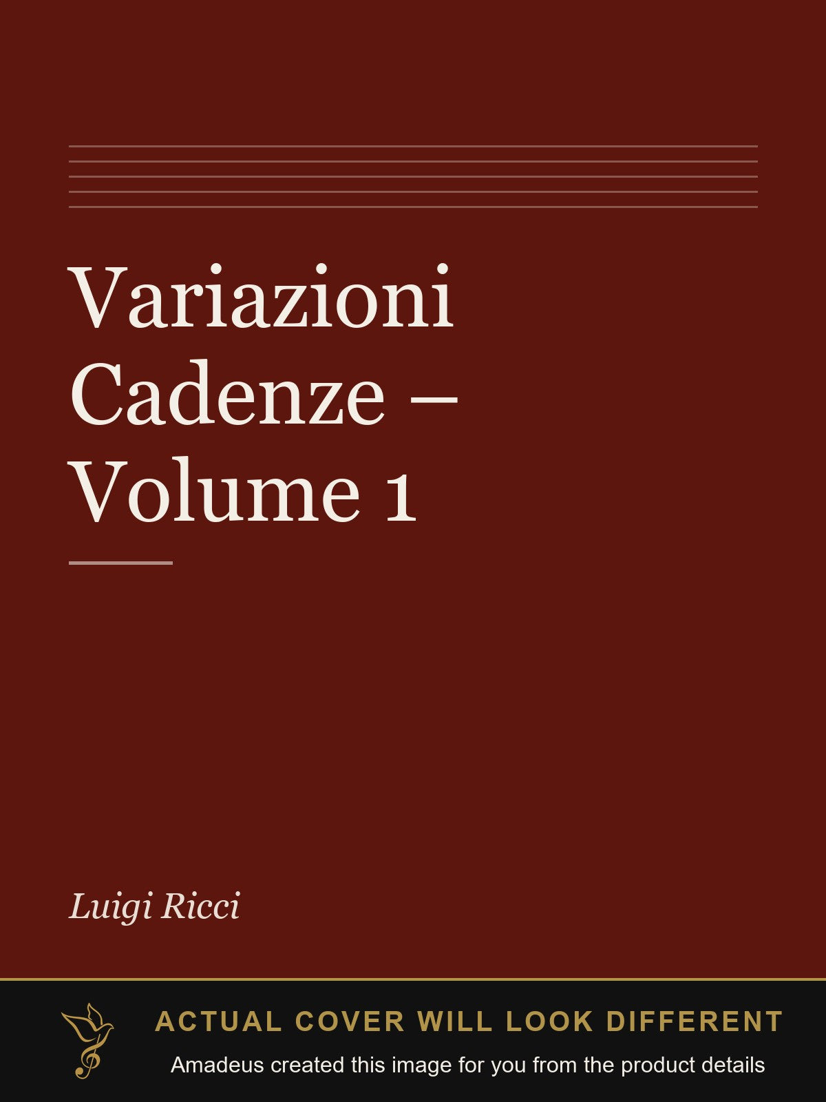 Variazioni Cadenze – Volume 1 - Amadeus created this image from the product details; the actual cover will look different