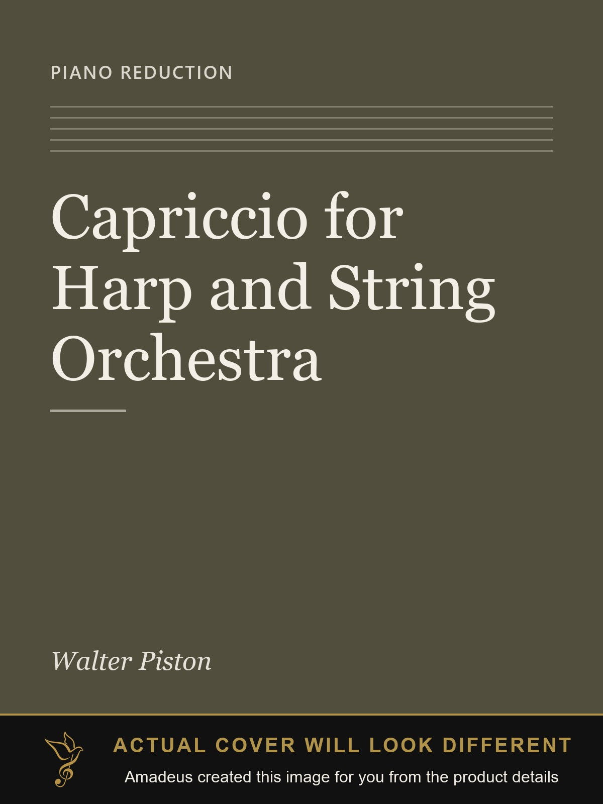 Capriccio for Harp and String Orchestra - Amadeus created this image from the product details; the actual cover will look different