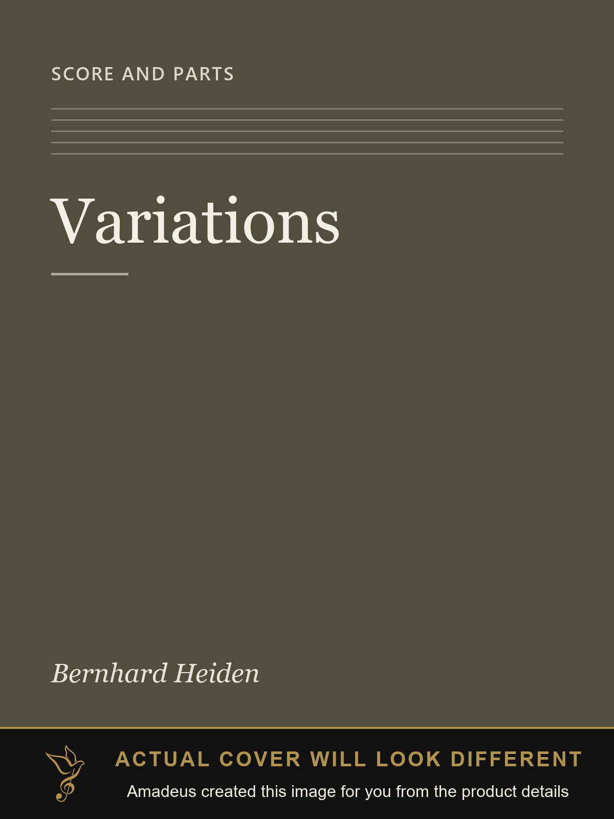 Variations - Amadeus created this image from the product details; the actual cover will look different