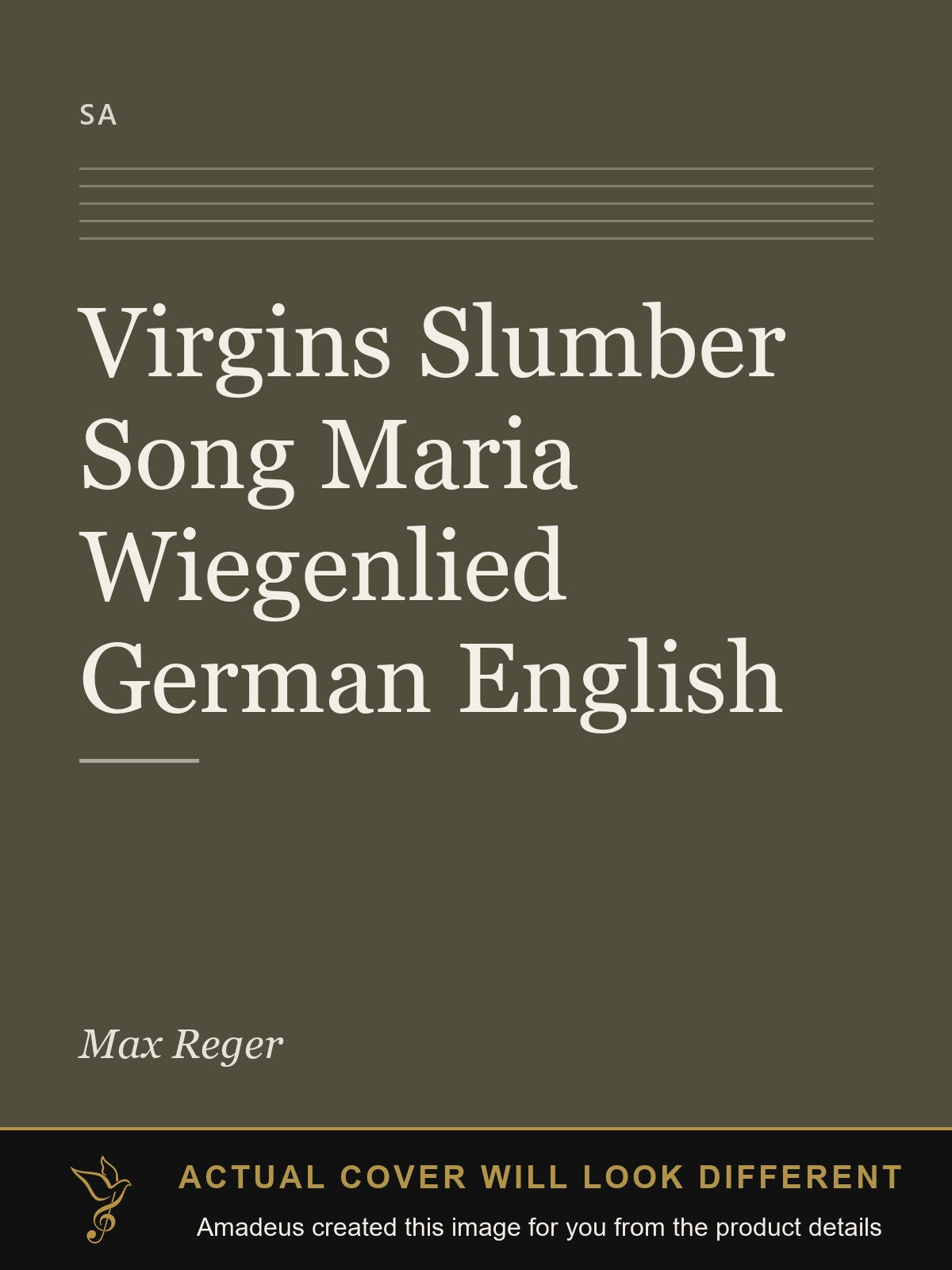 Virgins Slumber Song Maria Wiegenlied German English - Amadeus created this image from the product details; the actual cover will look different