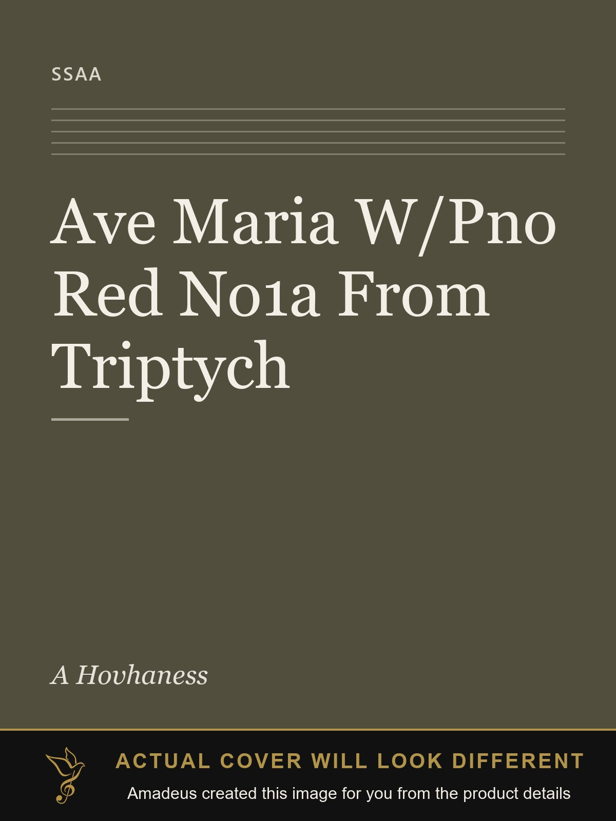 Ave Maria W/Pno Red No1a From Triptych - Amadeus created this image from the product details; the actual cover will look different