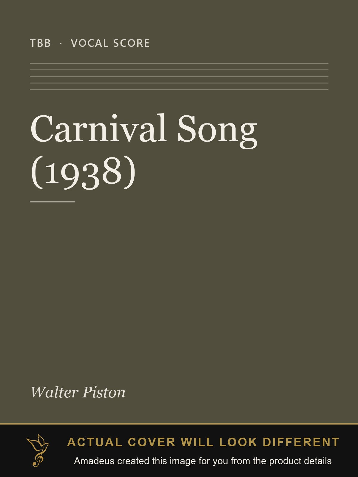 Carnival Song (1938) - Amadeus created this image from the product details; the actual cover will look different