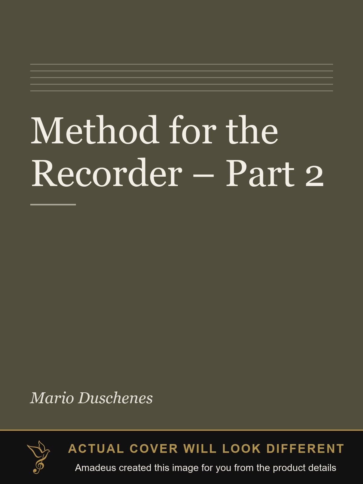Method for the Recorder – Part 2 - Amadeus created this image from the product details; the actual cover will look different