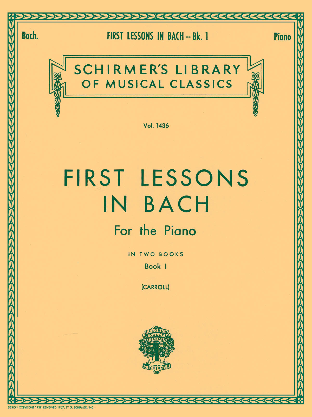 Product Cover for First Lessons in Bach – Book 1