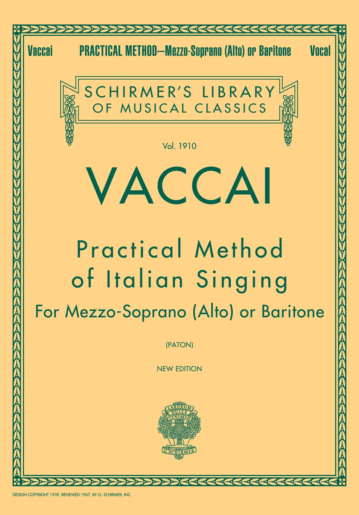 Product Cover for Practical Method of Italian Singing