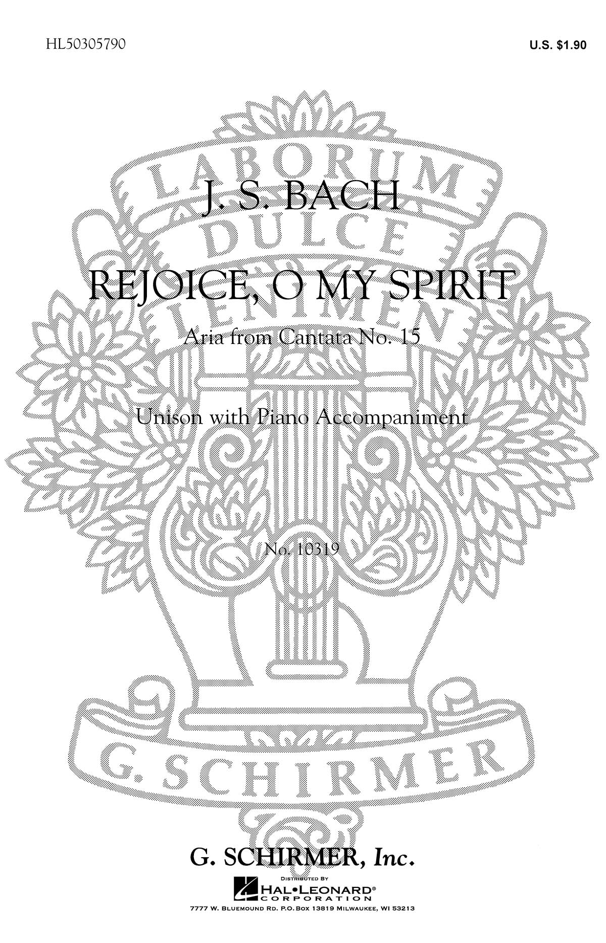 Product Cover for Rejoice O My Spirit Unison Voice  Aria From Cantata No15