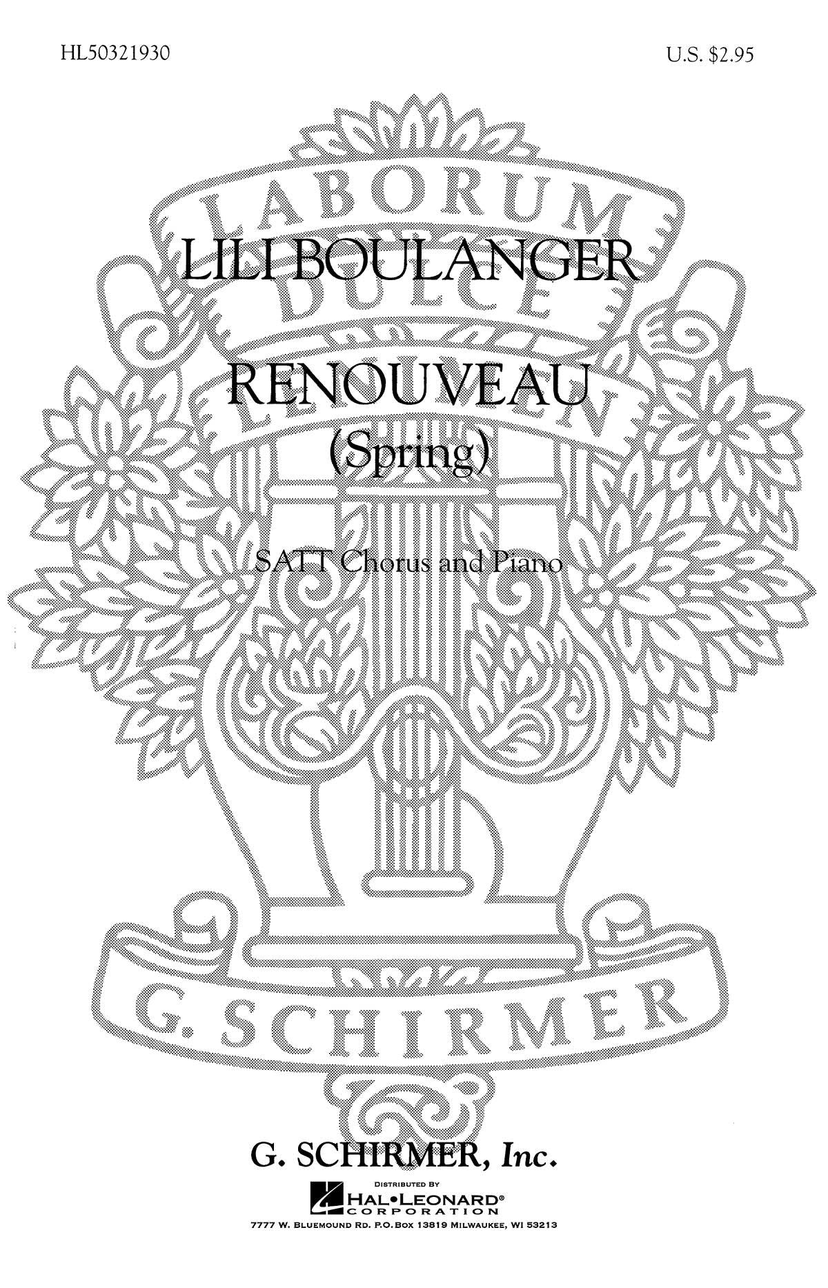 Product Cover for Renouveau Spring (4-Part Chorus of Soprano, Alto and Tenor Voices with Piano Accompaniment)