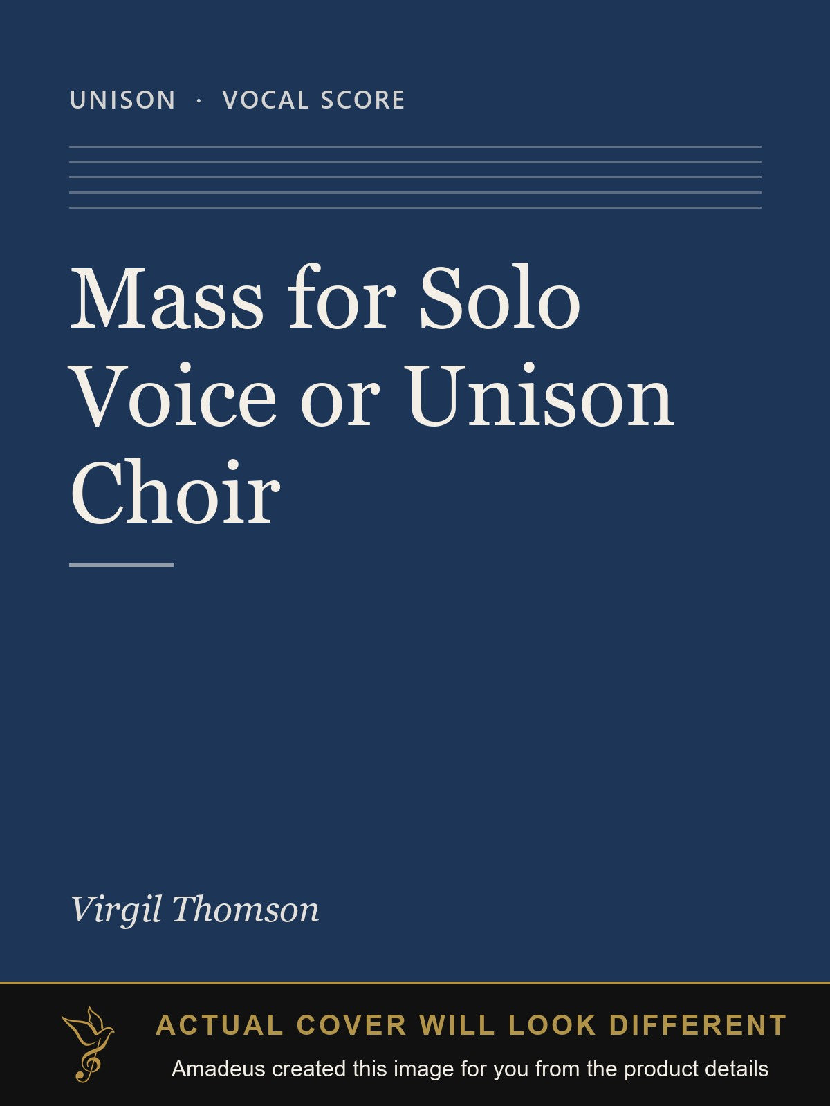 Mass for Solo Voice or Unison Choir - Amadeus created this image from the product details; the actual cover will look different