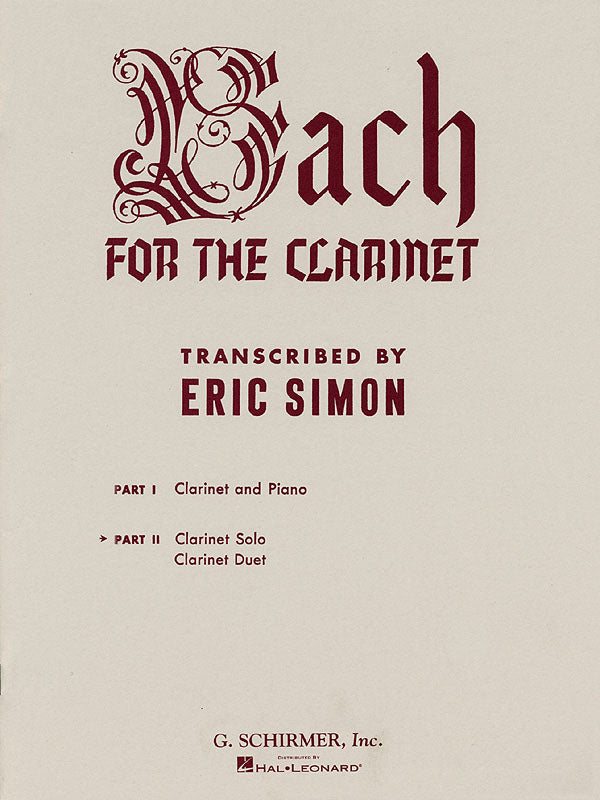 Product Cover for Bach for the Clarinet – Part 2