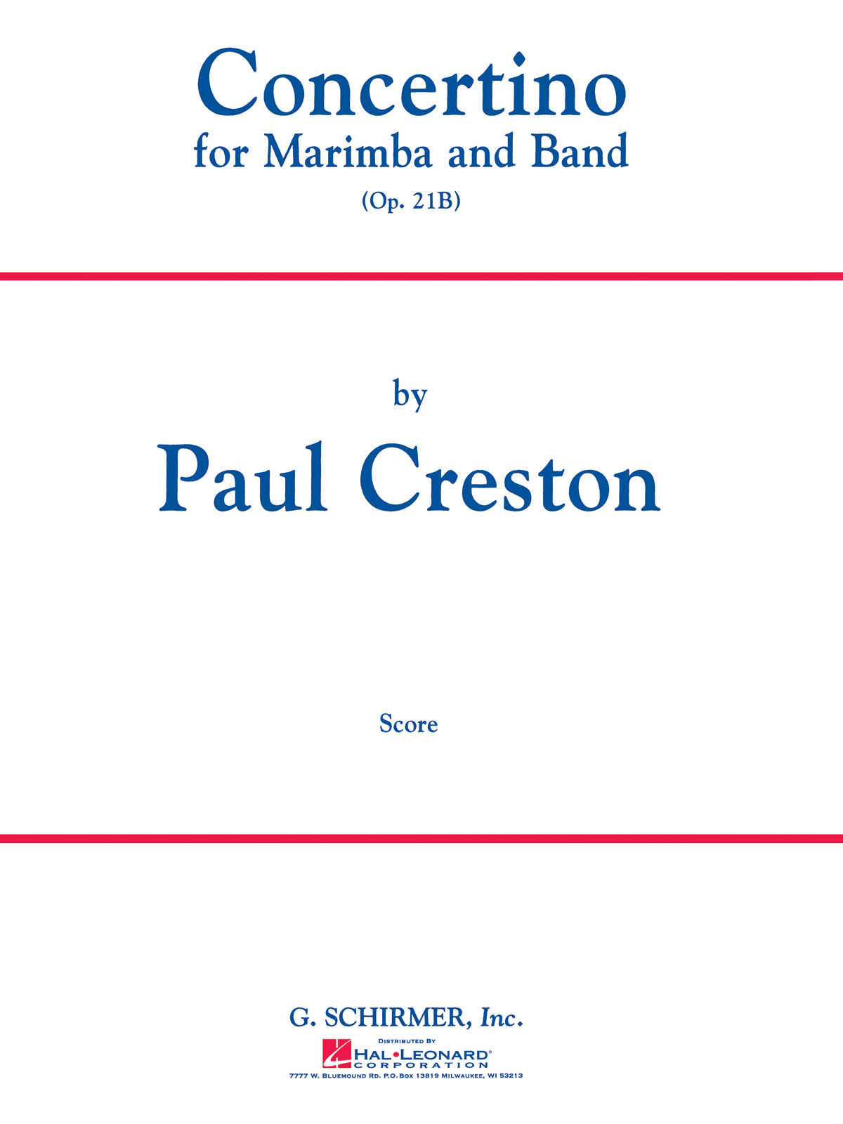 Product Cover for Concertino Marimba Op21b Score