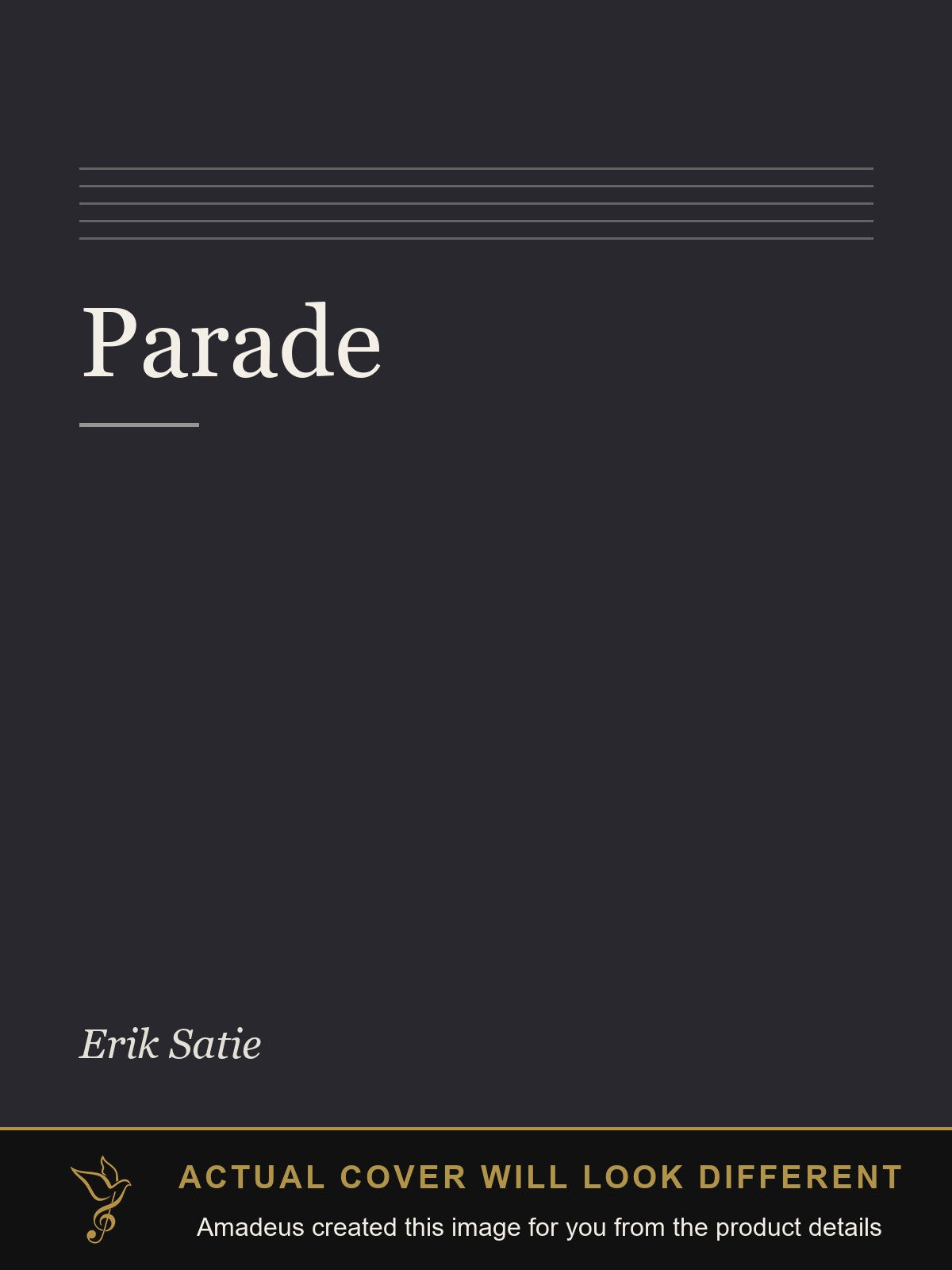 Parade - Amadeus created this image from the product details; the actual cover will look different