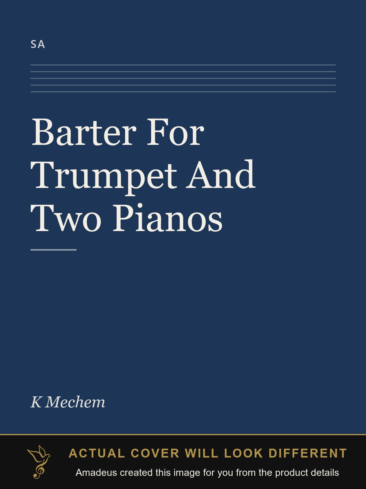 Barter For Trumpet And Two Pianos - Amadeus created this image from the product details; the actual cover will look different