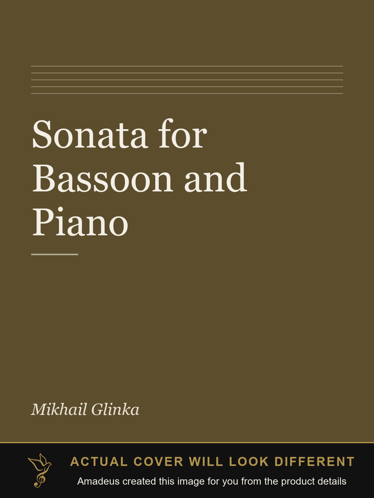 Sonata for Bassoon and Piano - Amadeus created this image from the product details; the actual cover will look different