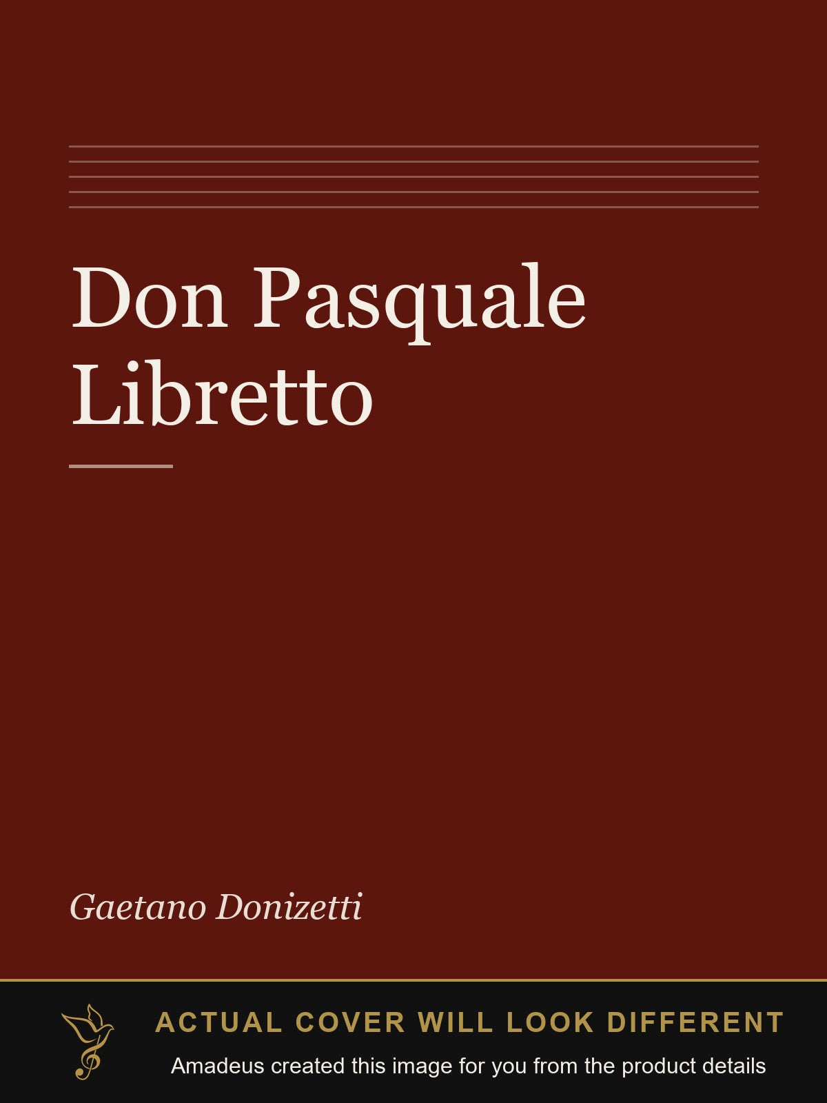 Don Pasquale Libretto - Amadeus created this image from the product details; the actual cover will look different