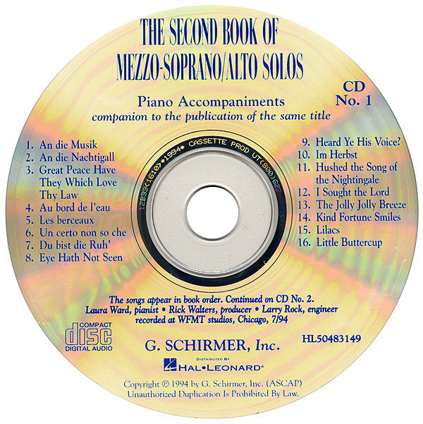 Product Cover for The Second Book of Mezzo-Soprano/Alto Solos