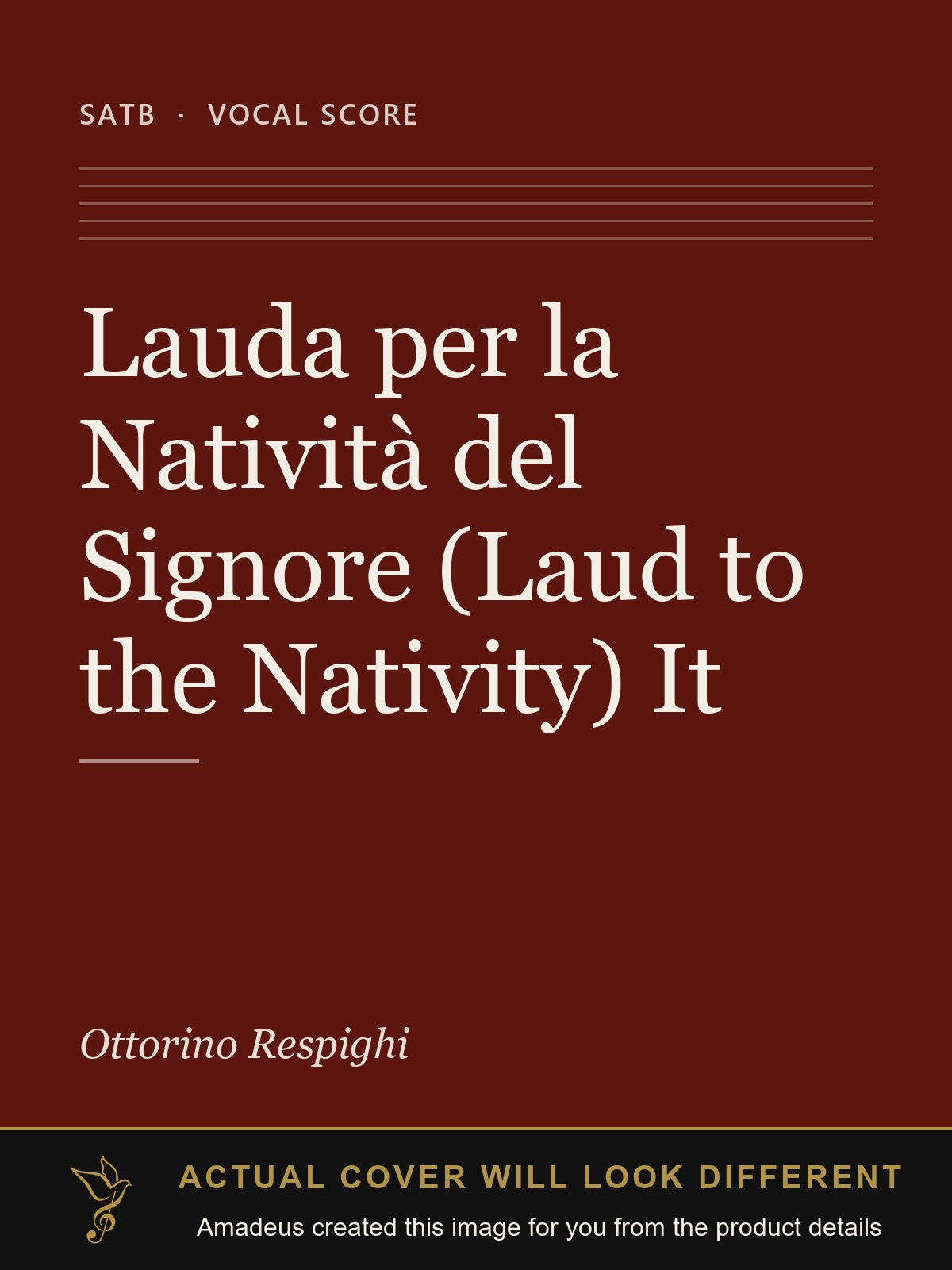 Lauda per la Natività del Signore (Laud to the Nativity) It - Amadeus created this image from the product details; the actual cover will look different
