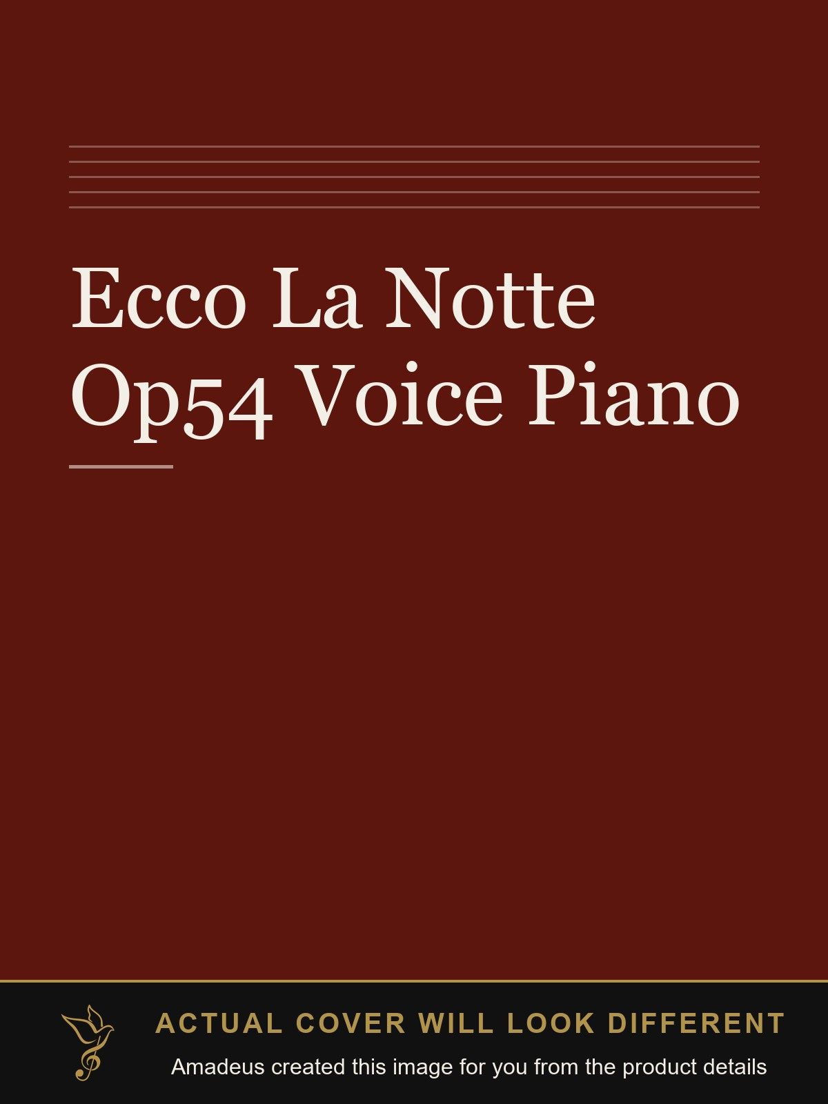 Ecco La Notte Op54 Voice Piano - Amadeus created this image from the product details; the actual cover will look different