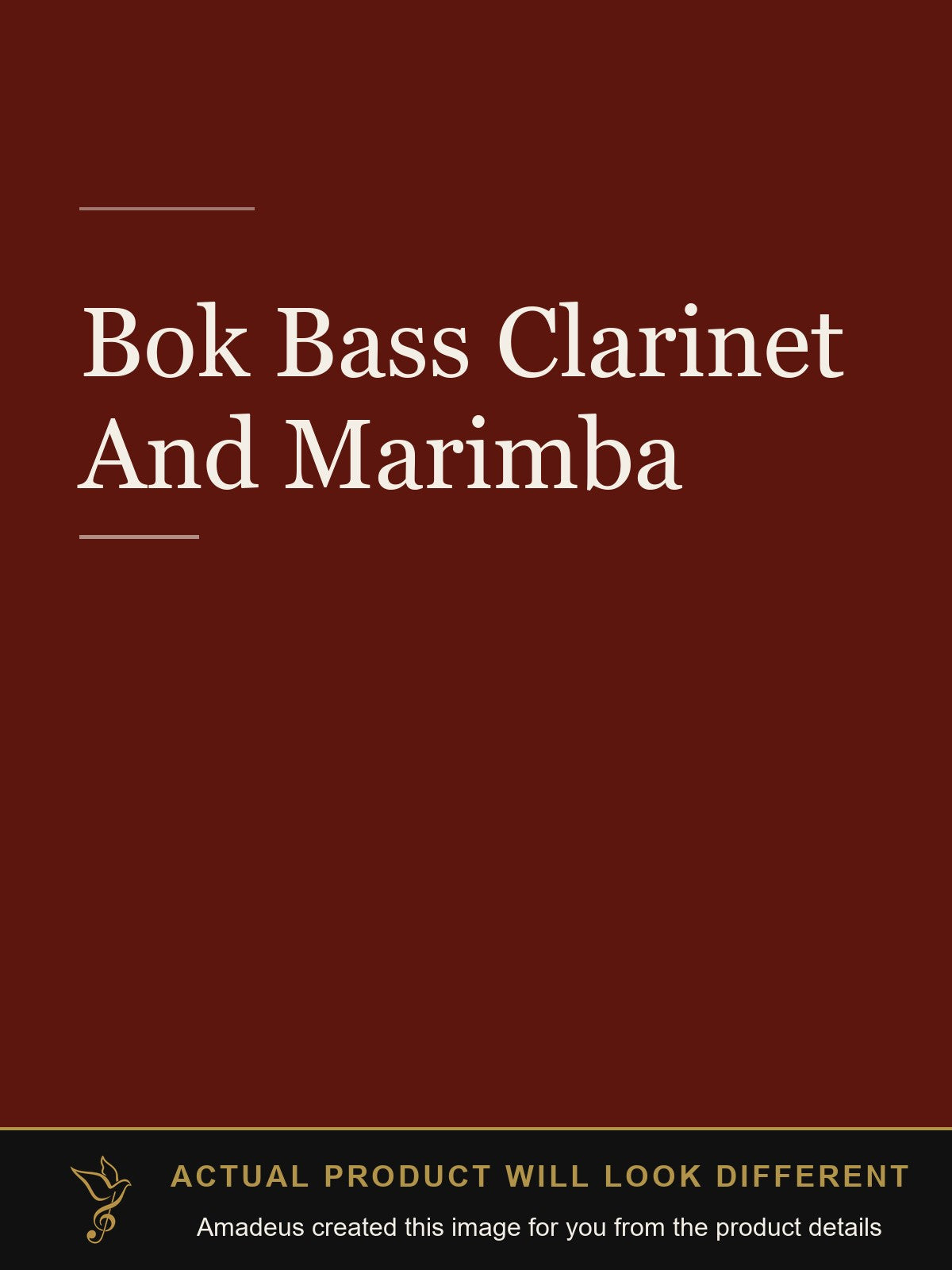 Bok Bass Clarinet And Marimba - Amadeus created this image from the product details; the actual product will look different