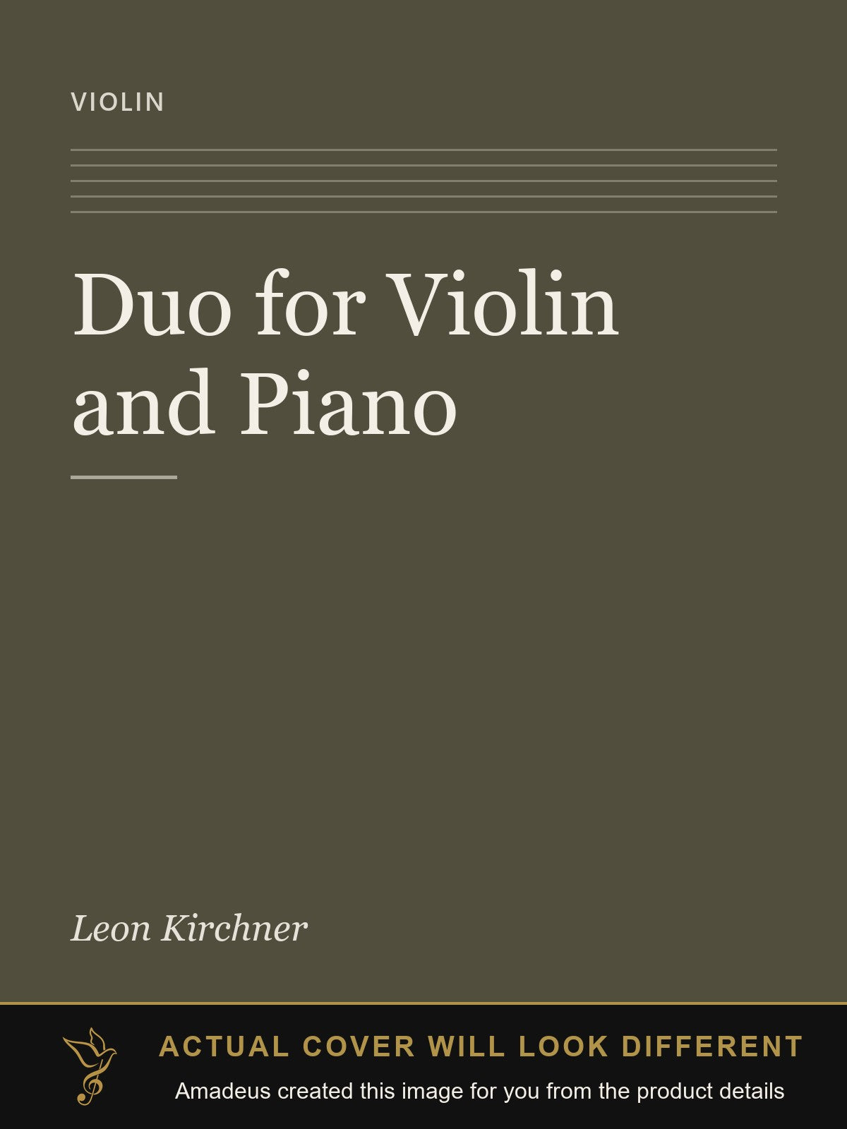 Duo for Violin and Piano - Amadeus created this image from the product details; the actual cover will look different