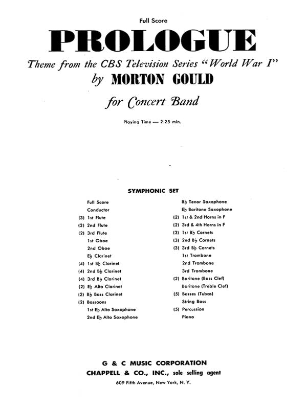 Product Cover for Prologue (from CBS TV Production World War I)
