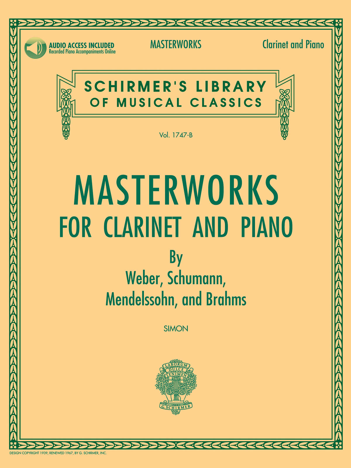 Product Cover for Masterworks for Clarinet and Piano