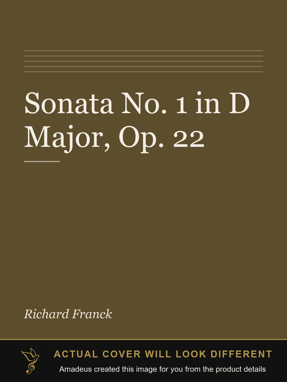 Sonata No. 1 in D Major, Op. 22 - Amadeus created this image from the product details; the actual cover will look different