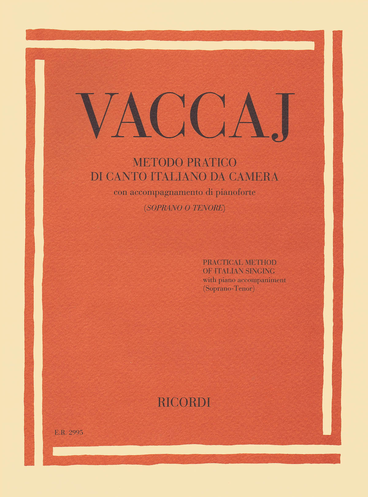 Product Cover for Nicola Vaccai – Practical Method of Italian Singing