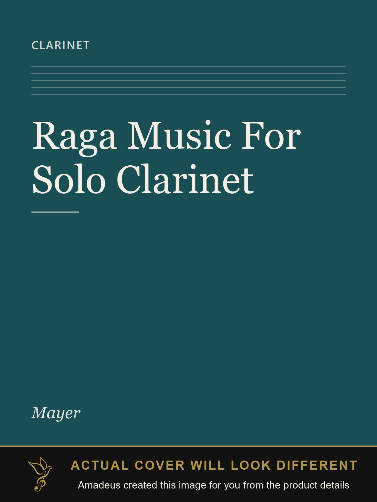 Raga Music For Solo Clarinet - Amadeus created this image from the product details; the actual cover will look different