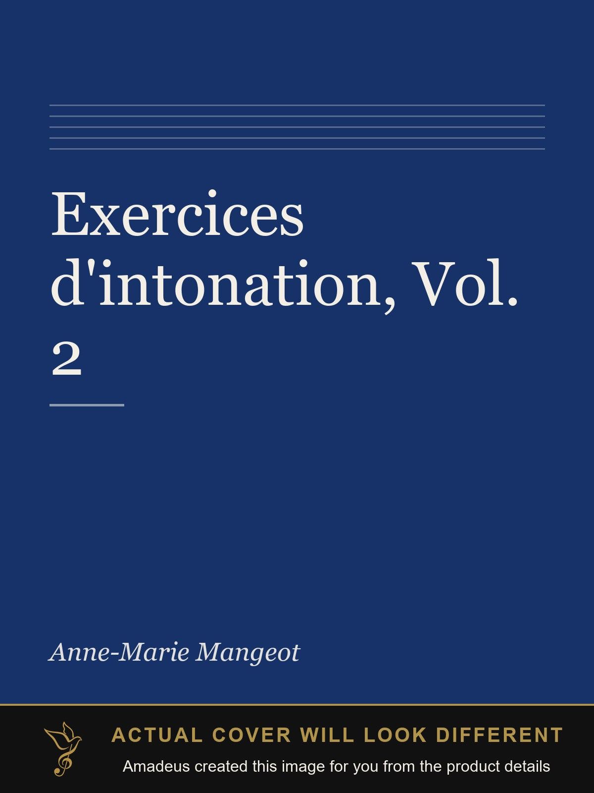 Exercices d'intonation, Vol. 2 - Amadeus created this image from the product details; the actual cover will look different