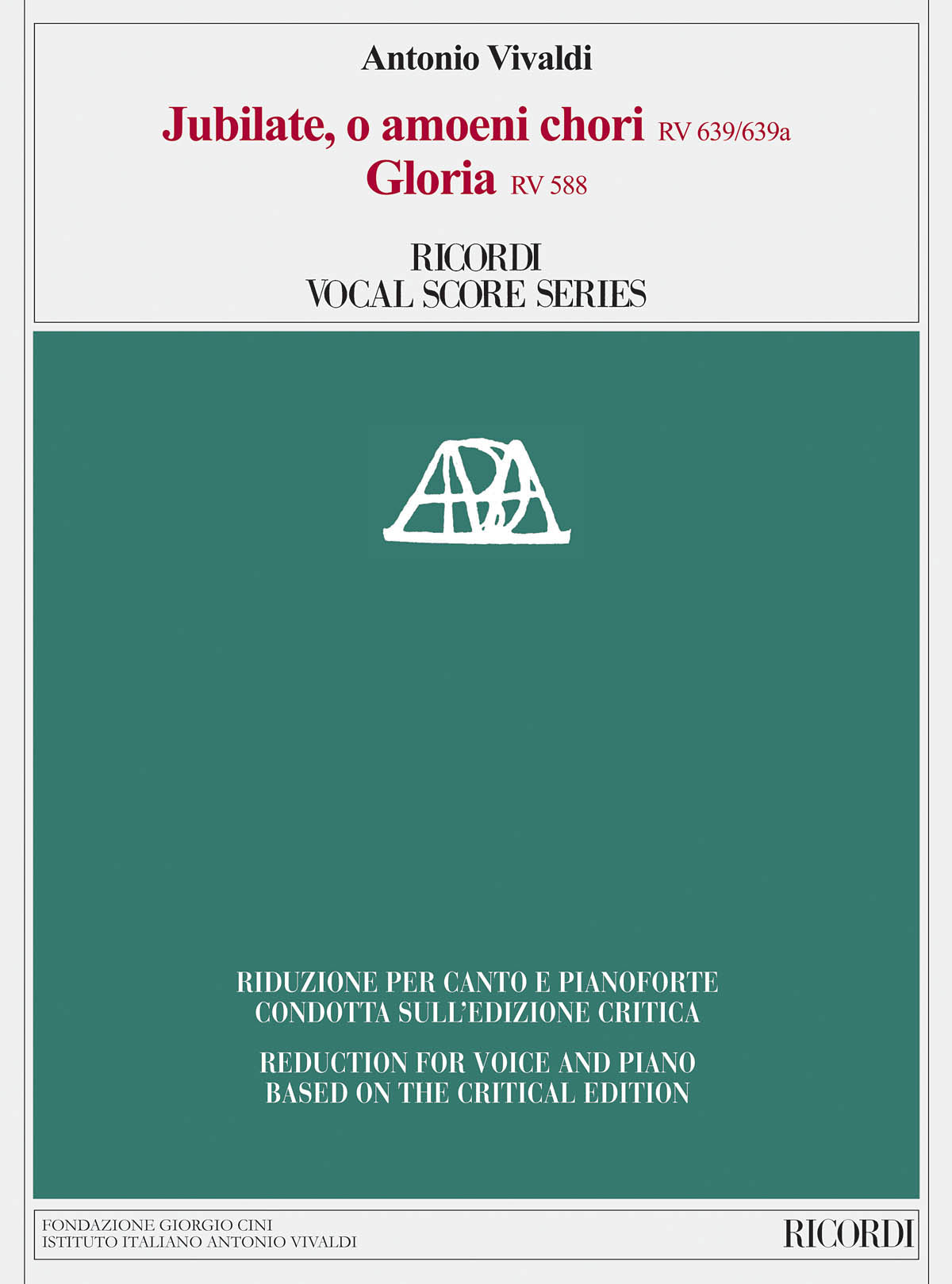 Product Cover for Jubilate, O Amoeni Chori RV639/RV639a & Gloria RV588