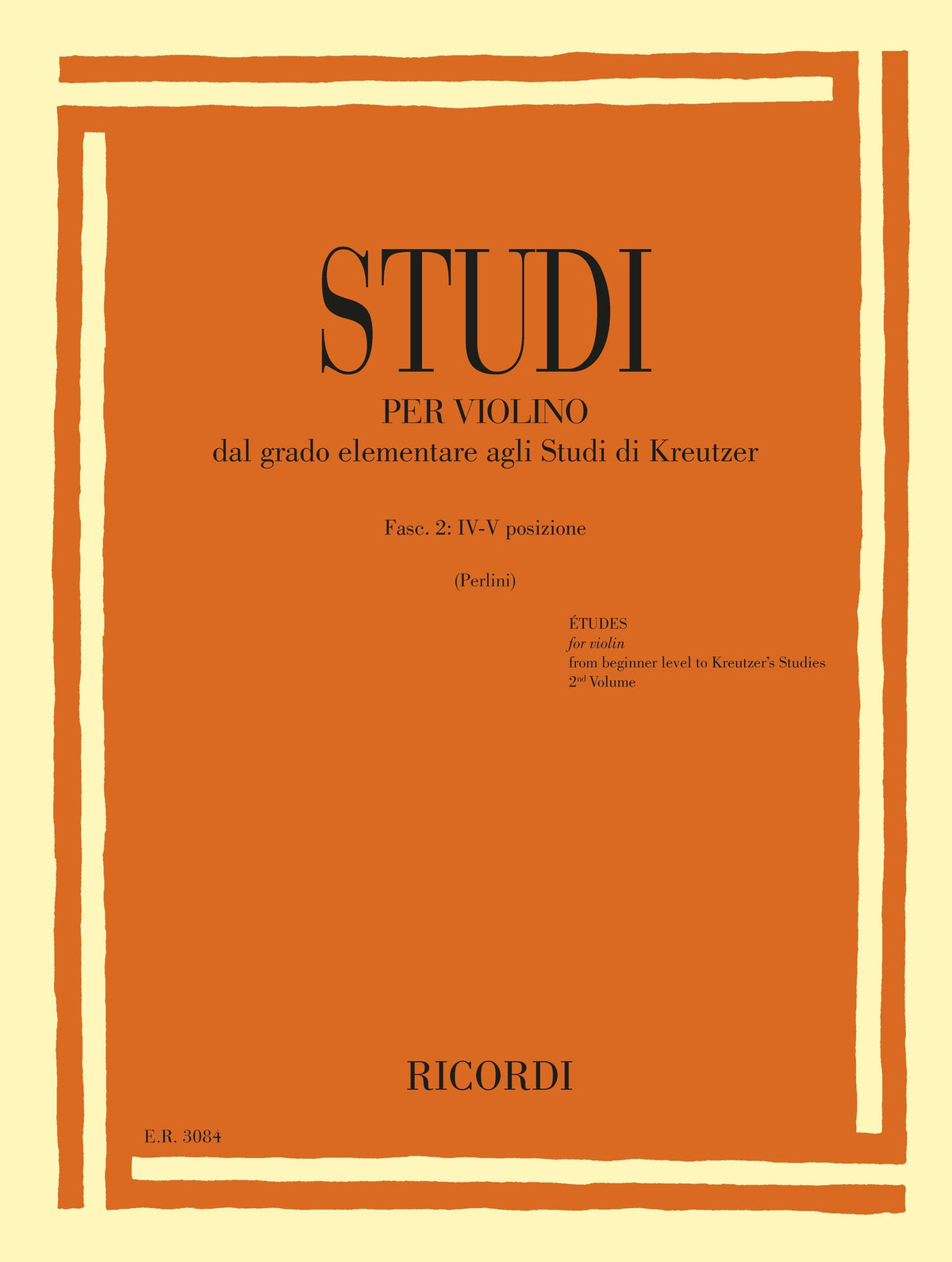 Product Cover for Studies for Violin - Fasc. II: IV-V Positions