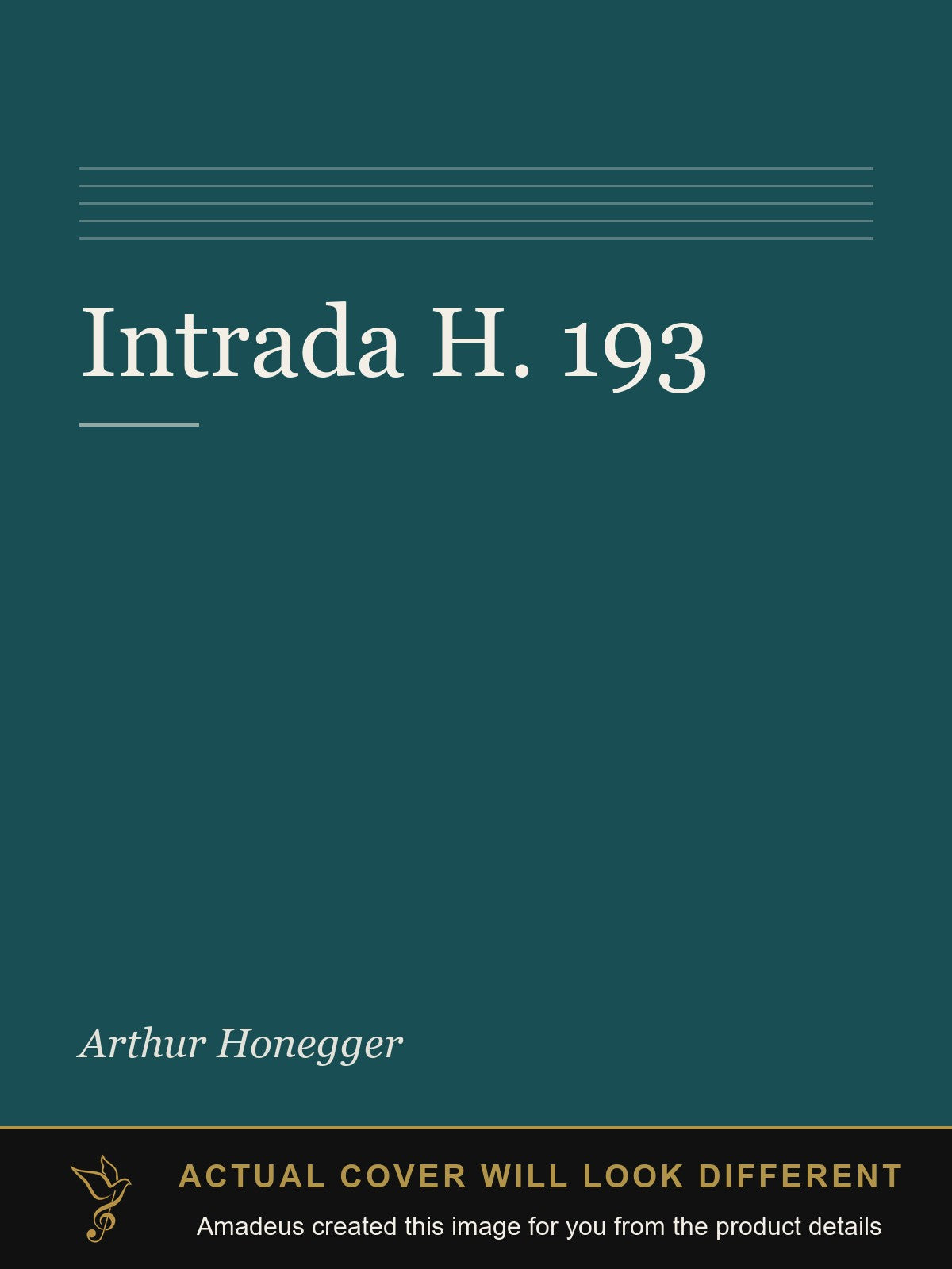 Intrada H. 193 - Amadeus created this image from the product details; the actual cover will look different