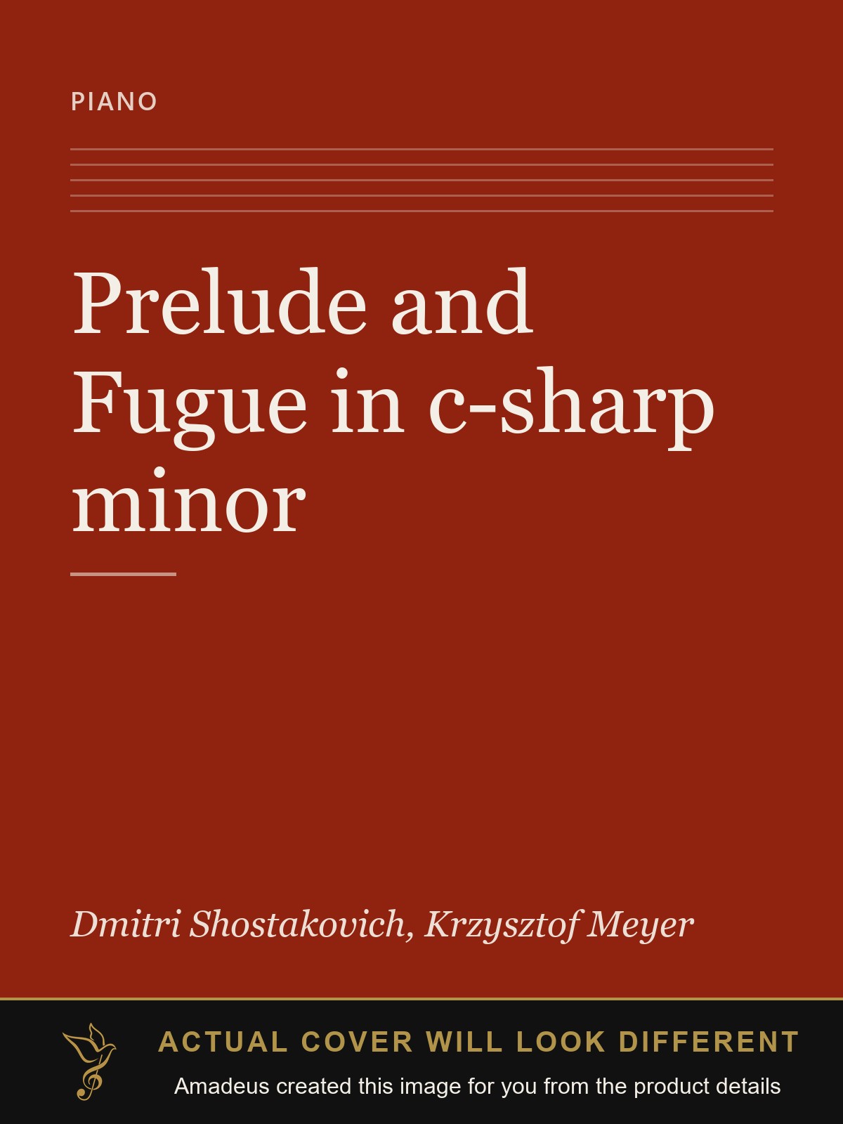 Prelude and Fugue in c-sharp minor - Amadeus created this image from the product details; the actual cover will look different