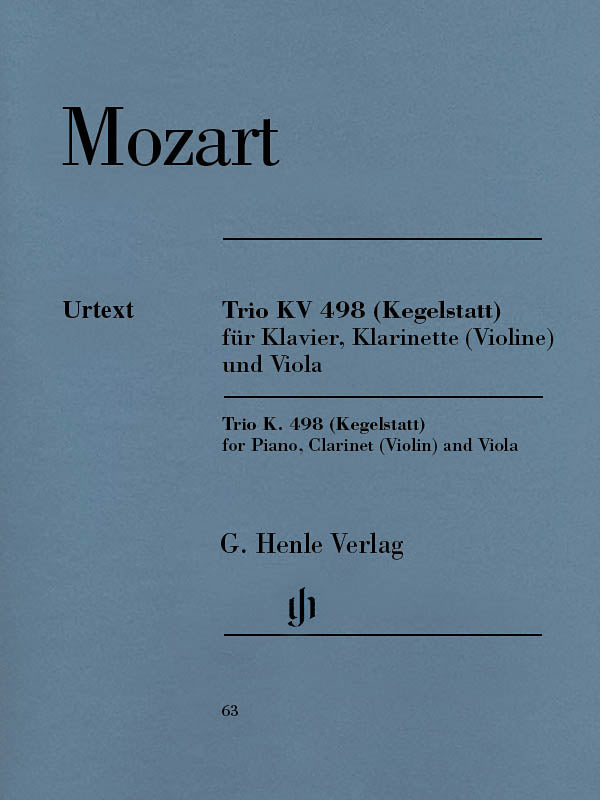Product Cover for Trio in E-flat Major K. 498 (Kegelstatt)