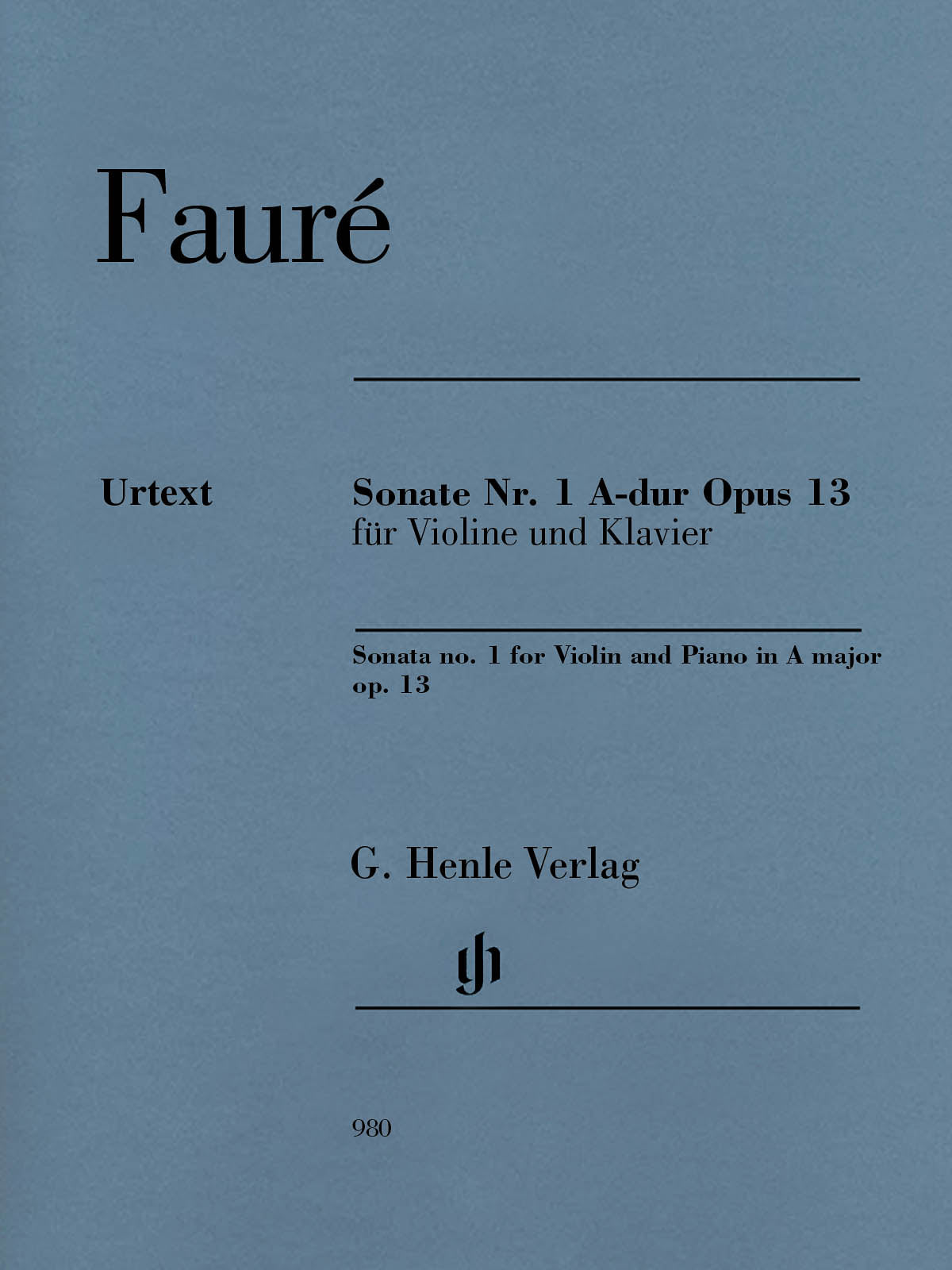 Product Cover for Sonata No. 1 in A Major, Op. 13 for Violin and Piano