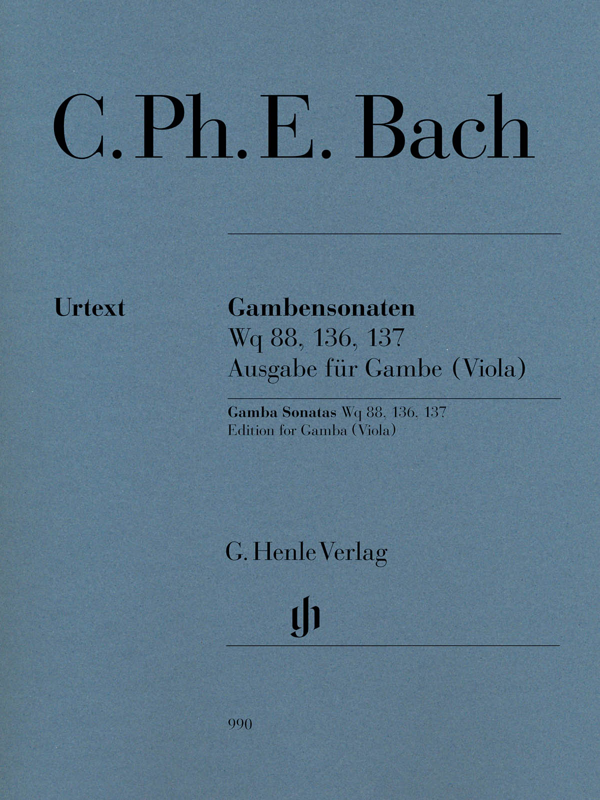 Product Cover for Gamba Sonatas, Wq 88, 136, 137