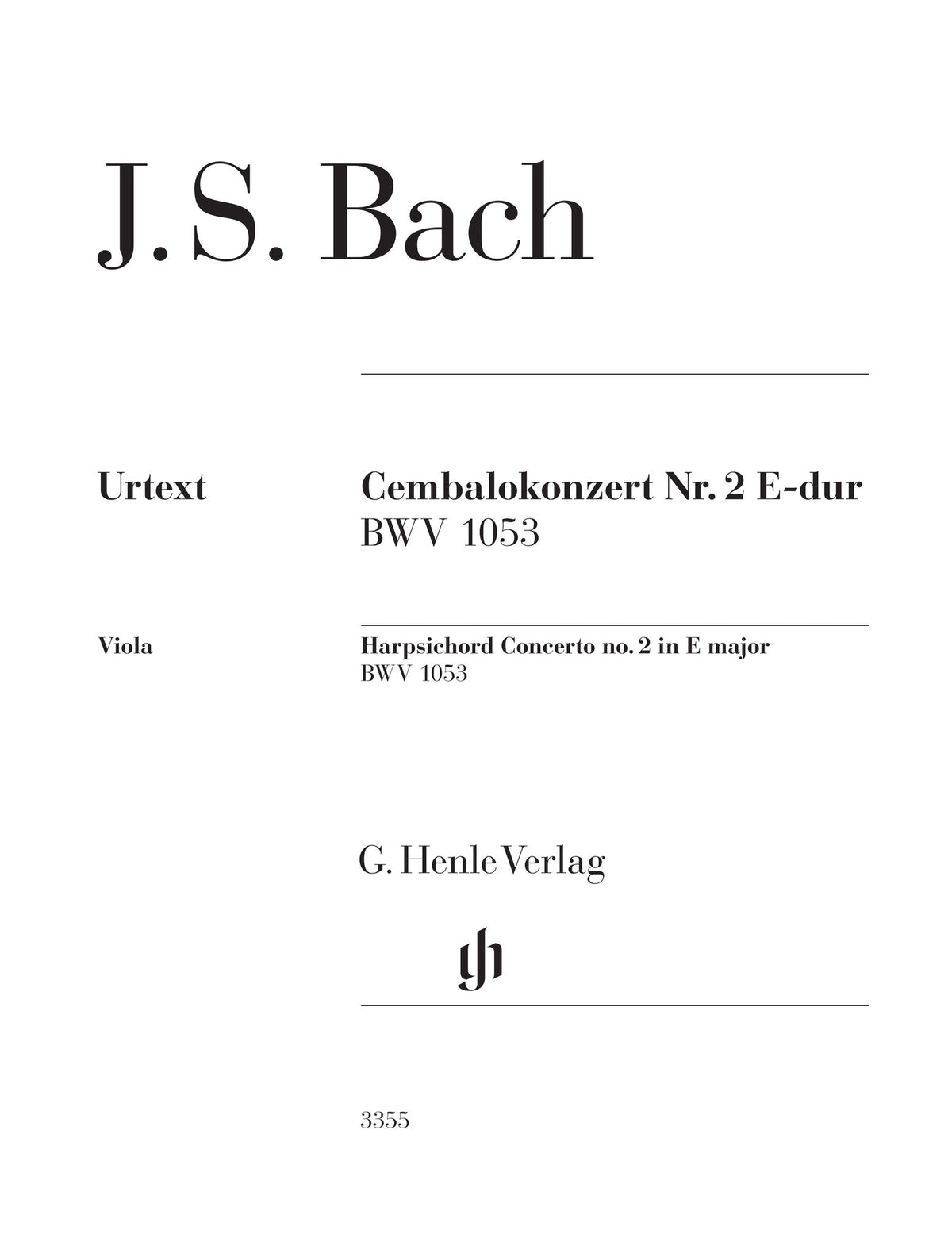 Product Cover for Harpsichord Concerto No. 2 E Major BWV 1053