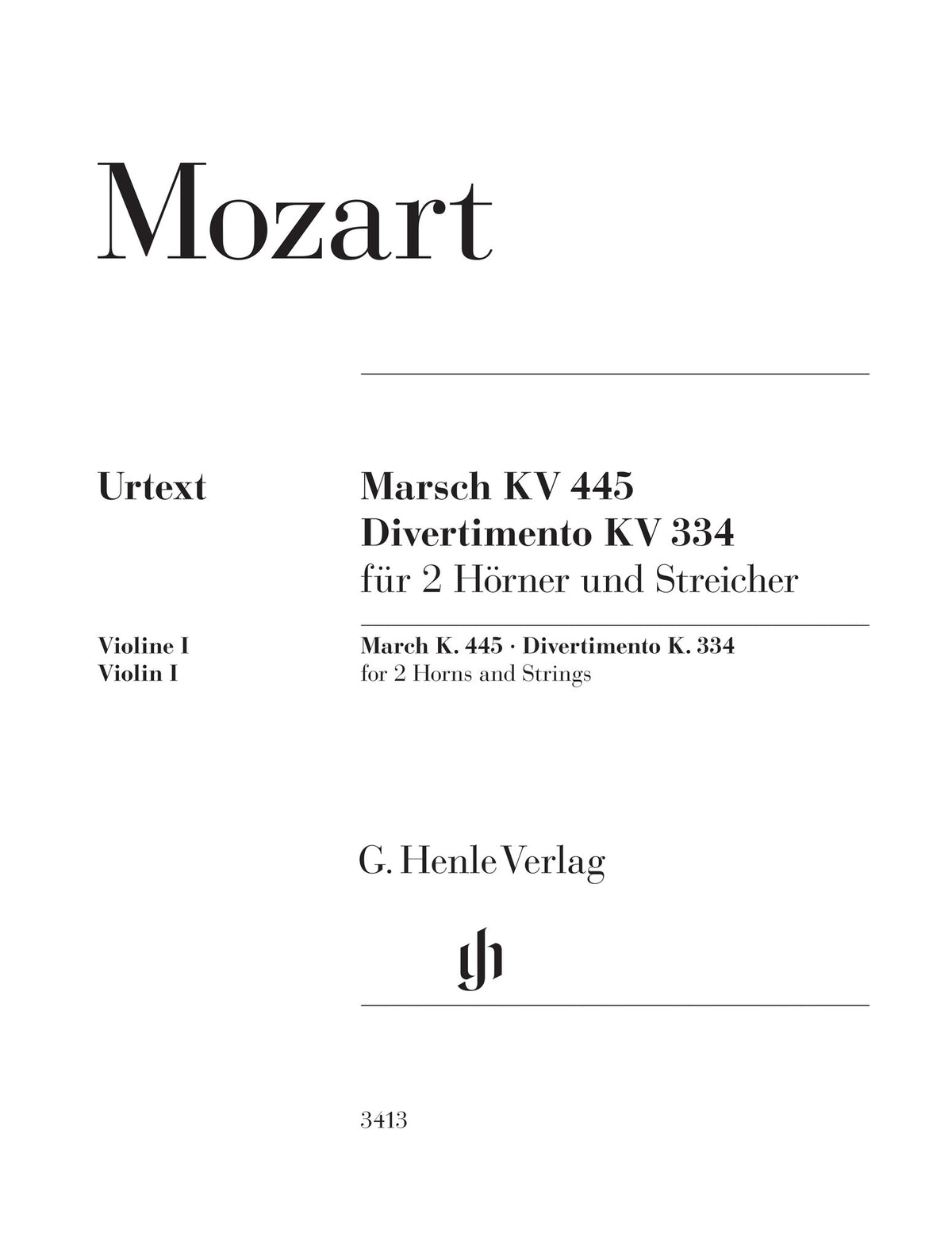 Product Cover for March K. 445 Divertimento K. 334