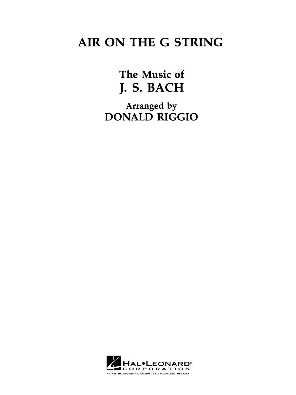 Product Cover for Air On The G String - String Quartet