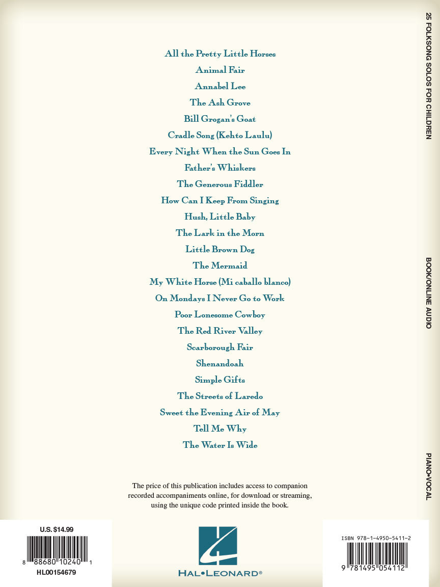 25 Folksong Solos for Children - sample page 6