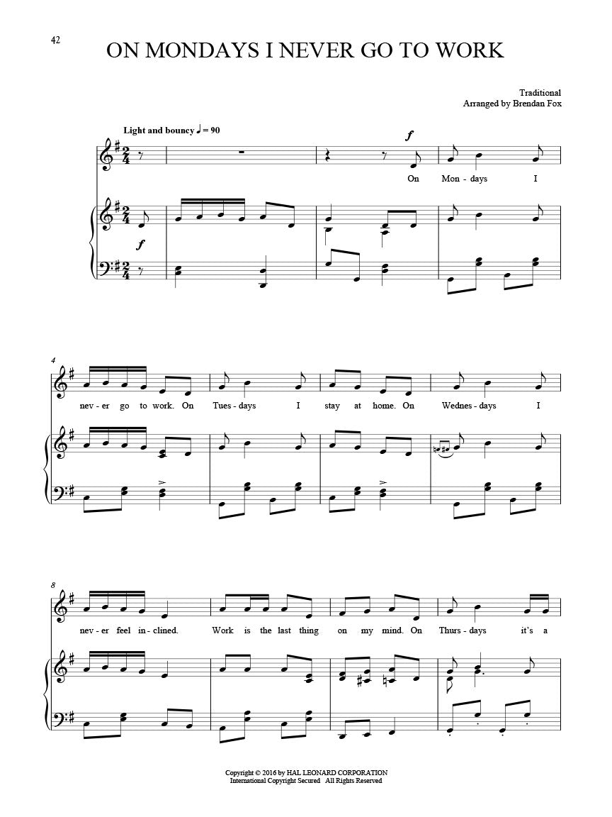 25 Folksong Solos for Children - sample page 5