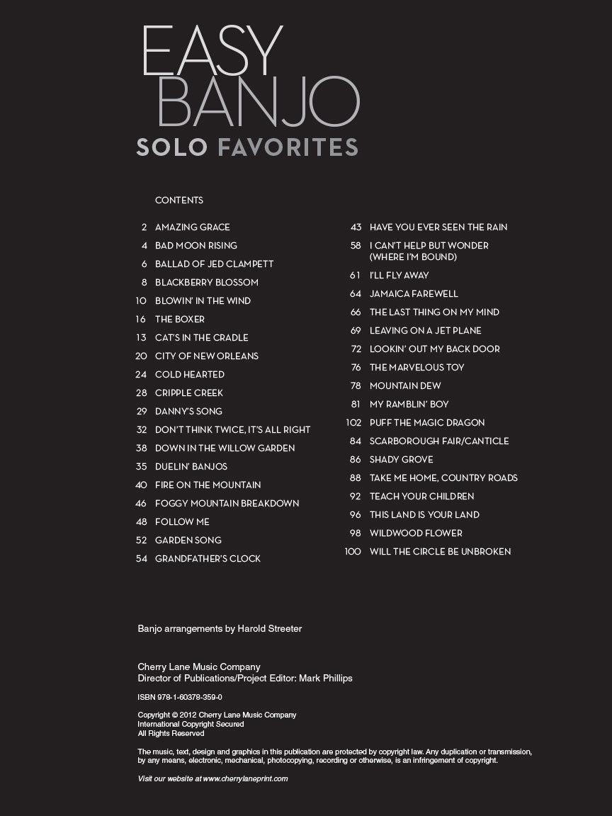 Easy Banjo Solo Favorites - sample page 2