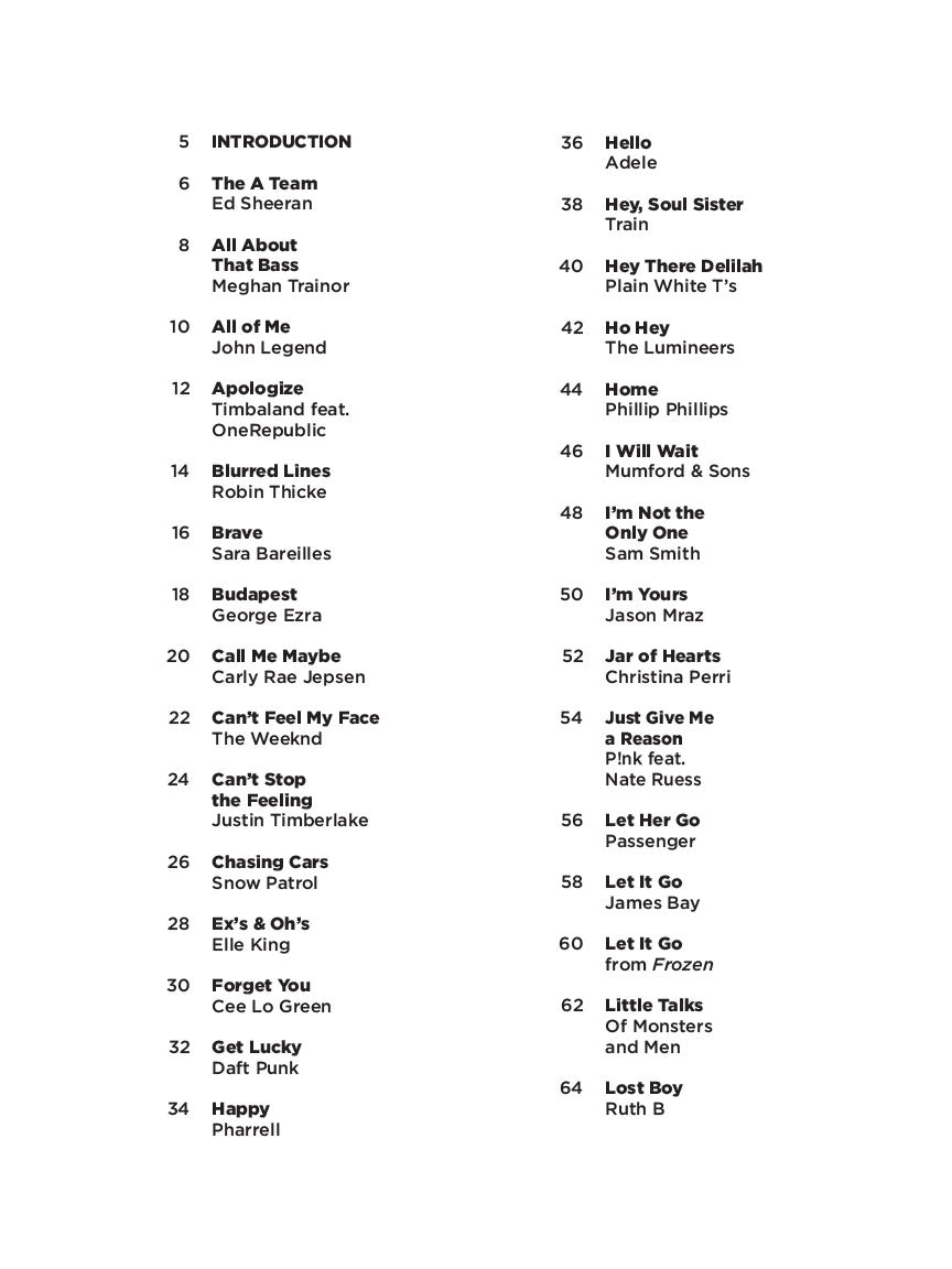 Hit Songs – Super Easy Songbook - sample page 2