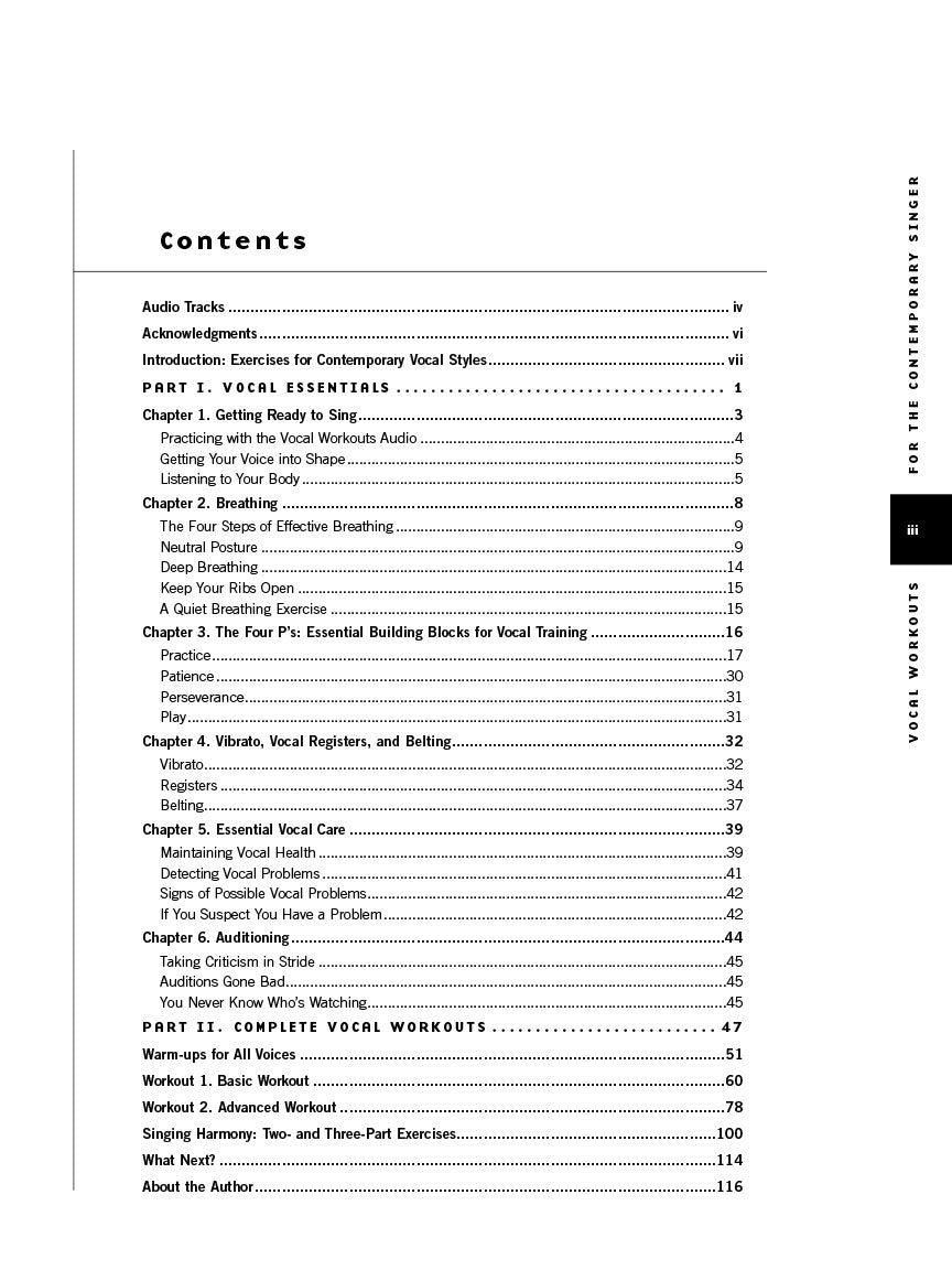 Vocal Workouts for the Contemporary Singer - sample page 2